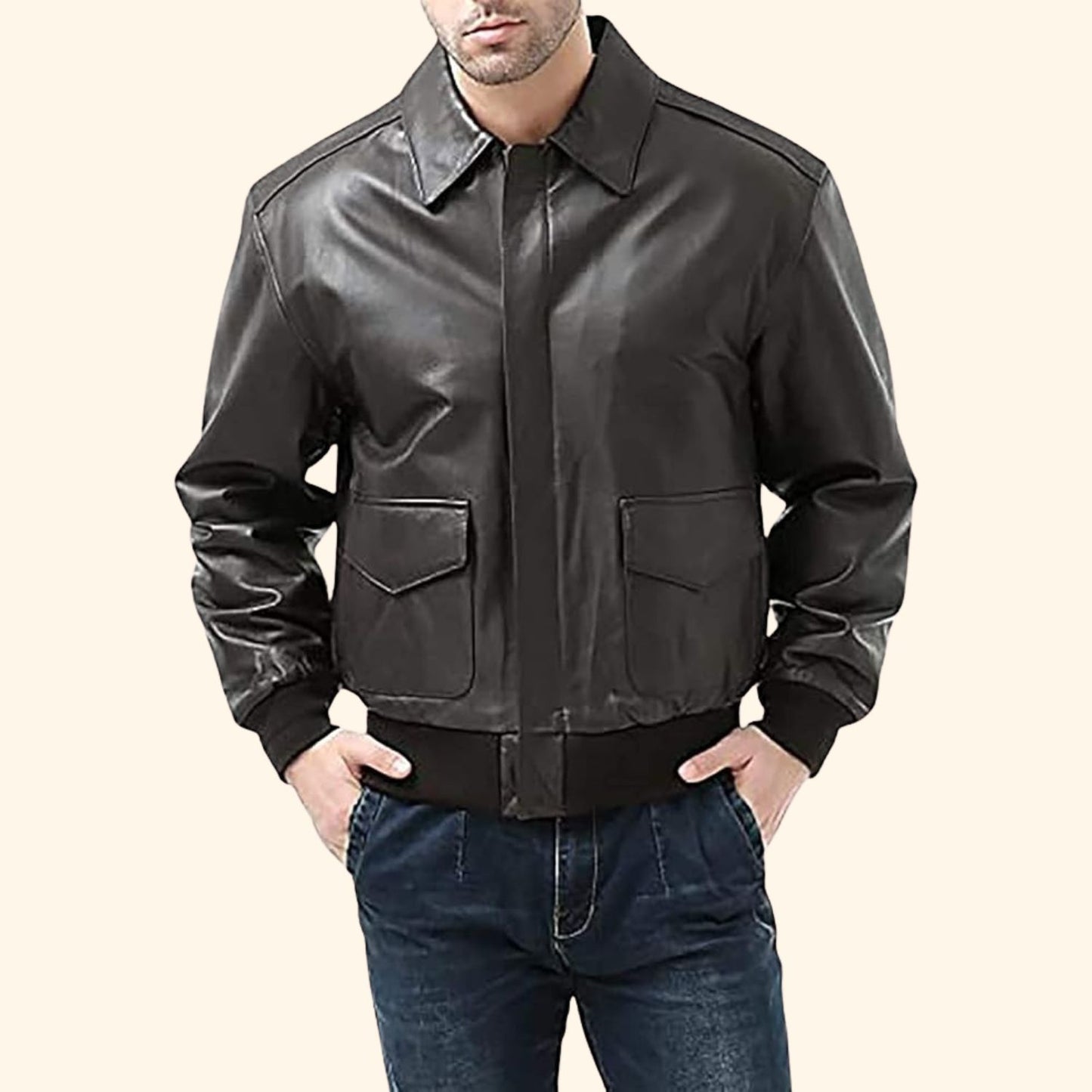 Vintage Leather Aviator Jacket | Revangiol