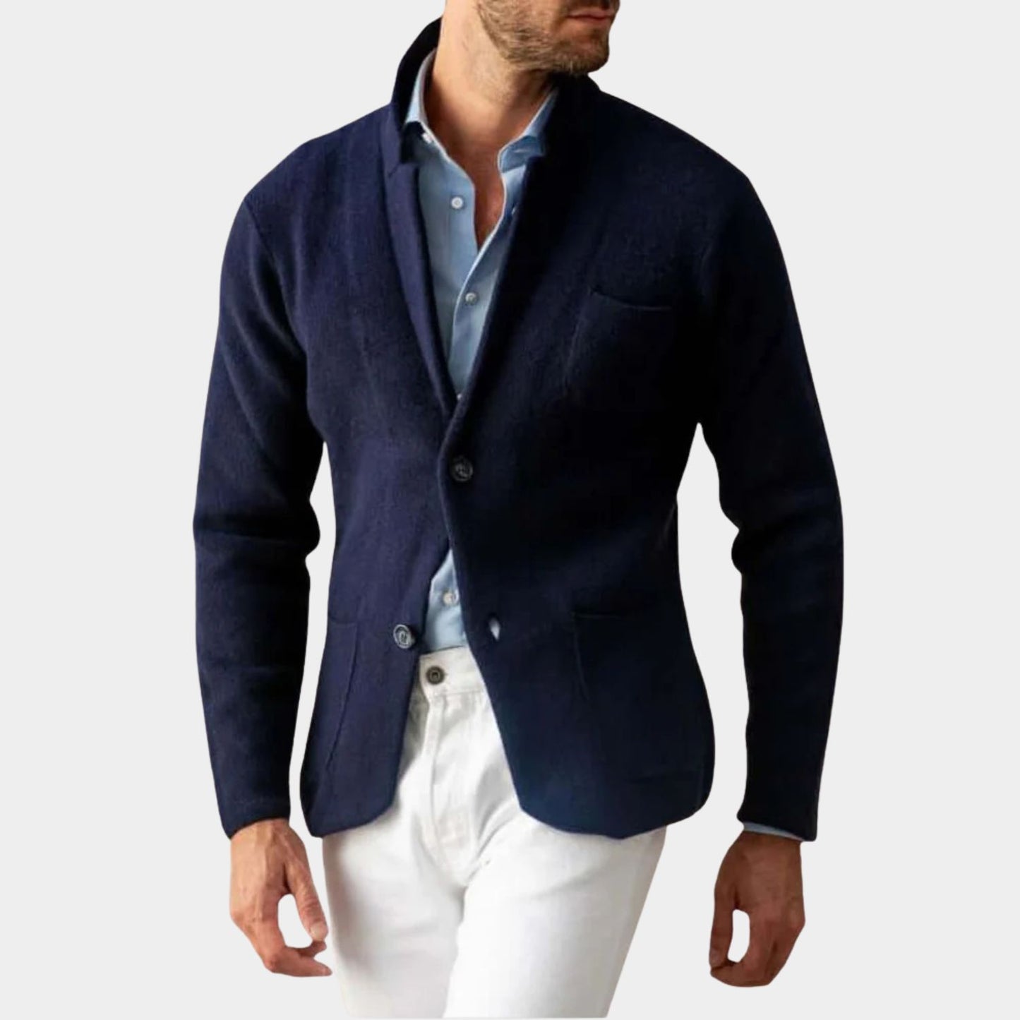 Tailored Collar Knit Cardigan | Revangiol