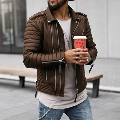 Quilted Biker Leather Jacket | Revangiol