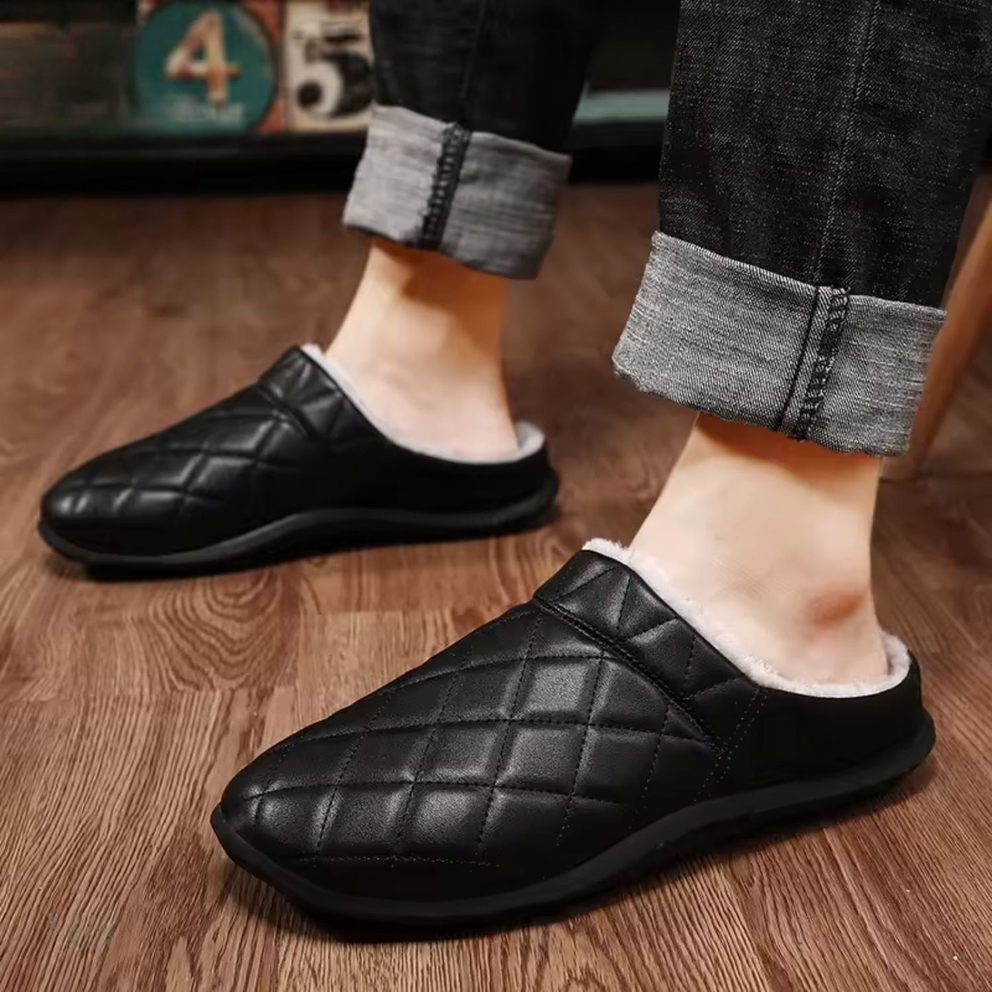 Quilted Plush-Lined House Slippers | Revangiol
