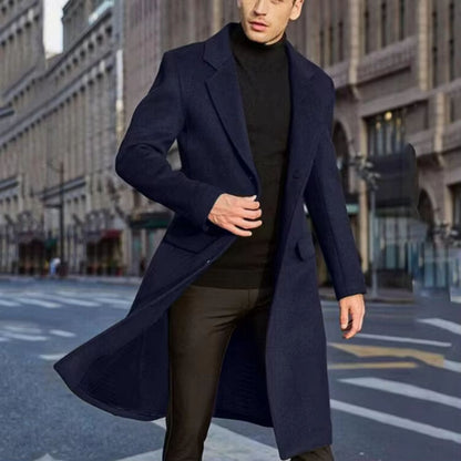Notched Lapel Wool Over Coat | Revangiol