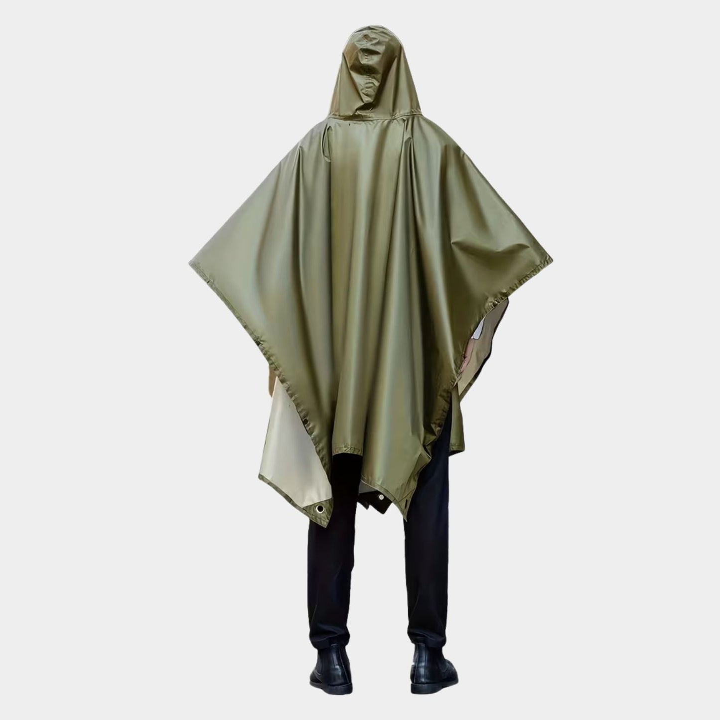 Drawstring Hooded Poncho Rain Coat | Revangiol