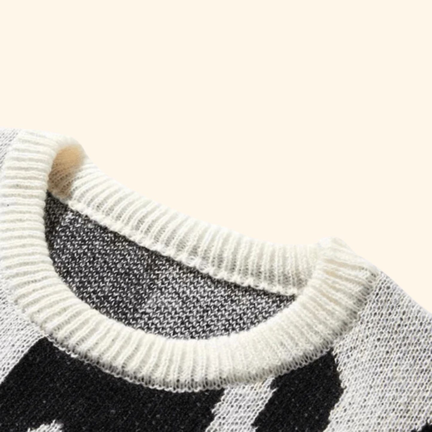 Abstract Knit Crew Neck Sweater | Revangiol