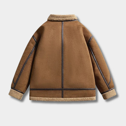 Rugged Sherpa-Lined Aviator Jacket | Revangiol