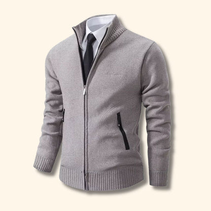 Geometric Zip Knit Cardigan | Revangiol