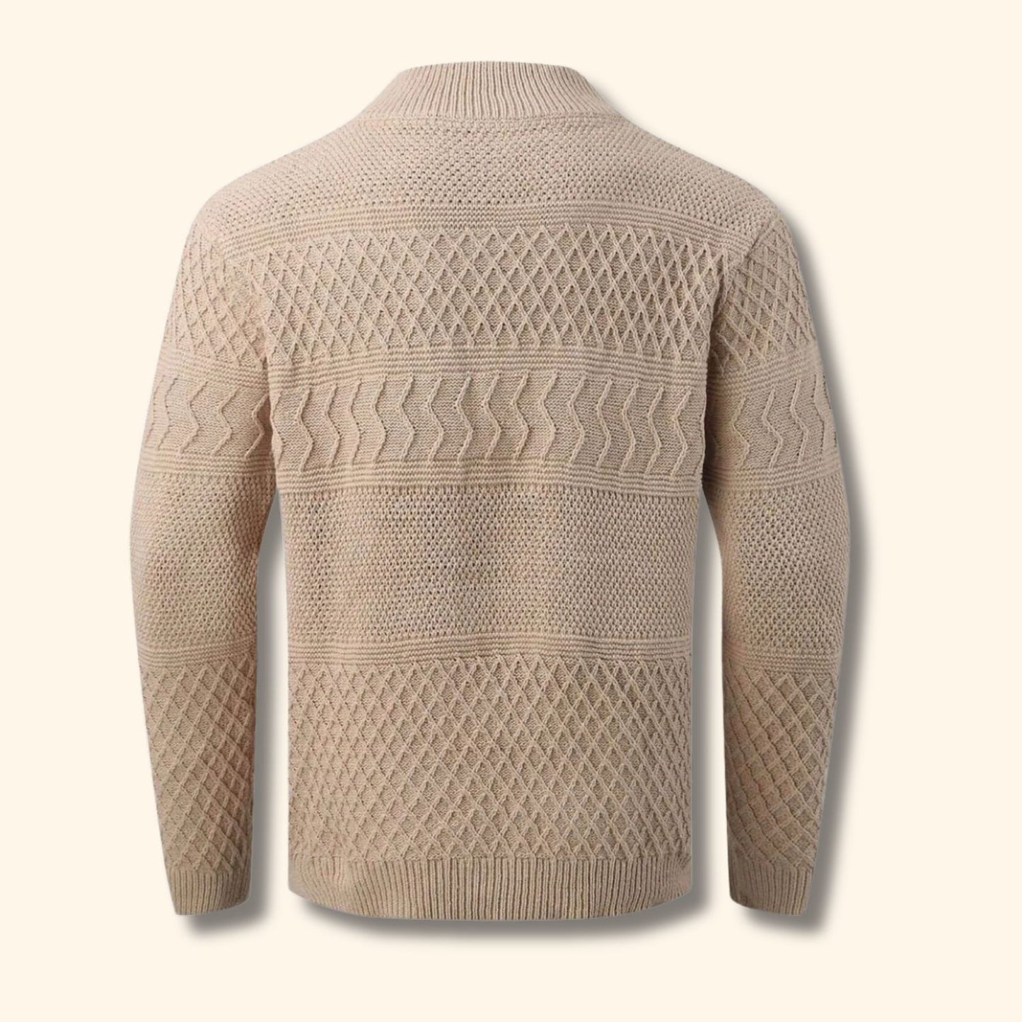 Textured Mock Neck Cardigan | Revangiol