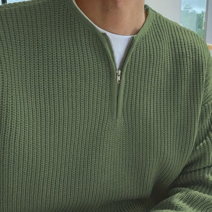 Half-Zip Knit Sweater | Revangiol