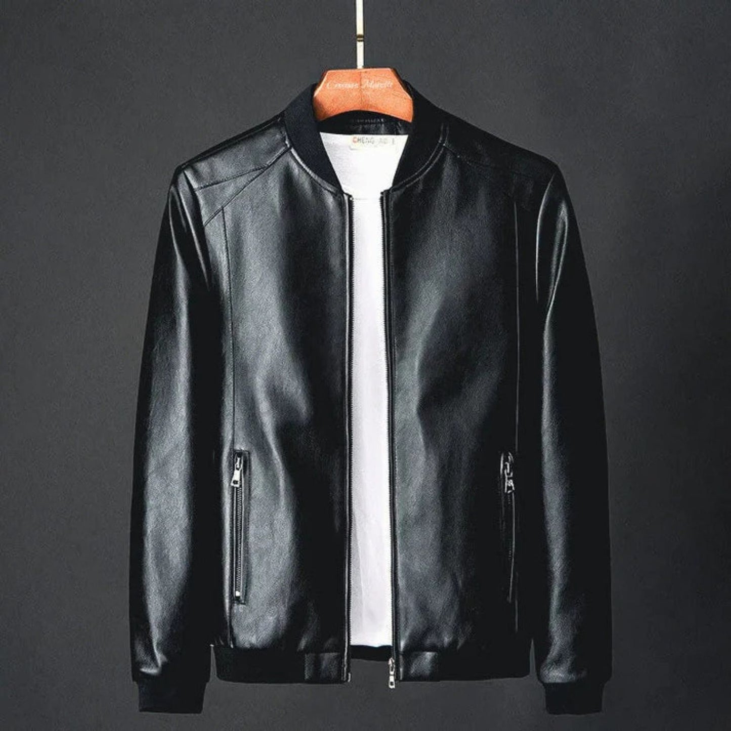 Classic Zip Leather Jacket | Revangiol