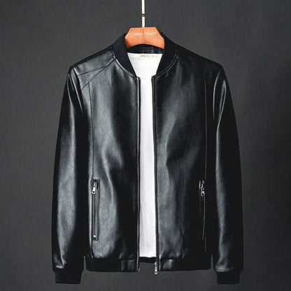 Classic Zip Leather Jacket | Revangiol