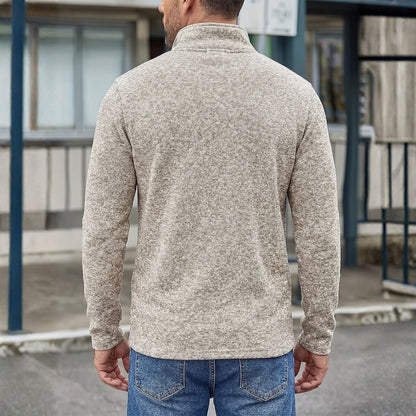 Casual Heathered Knit Quarter-Zip | Revangiol