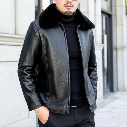 Fur Collar Leather Jacket | Revangiol