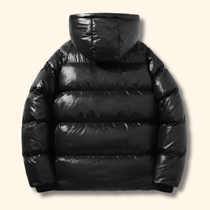 Glossy Hooded Puffer Jacket | Revangiol