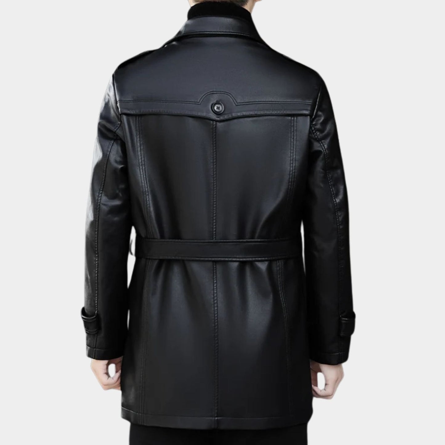 Structured Trench Style Leather Coat | Revangiol