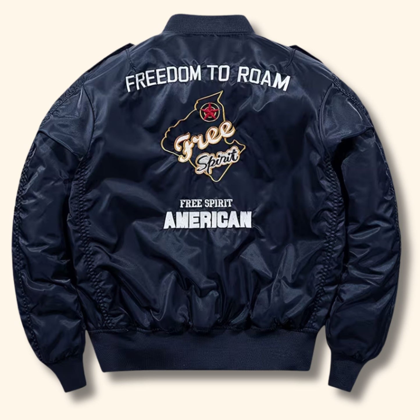 Embroidered Nylon Aviator Jacket | Revangiol