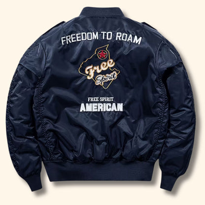 Embroidered Nylon Aviator Jacket | Revangiol