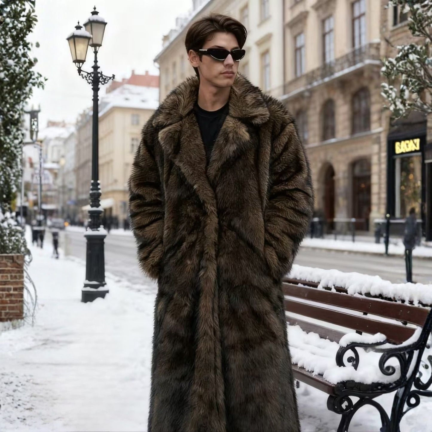 Ombre Lapel Midlength Fur Coat | Revangiol