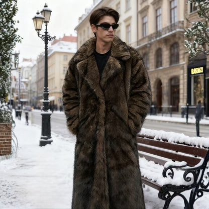 Ombre Lapel Midlength Fur Coat | Revangiol