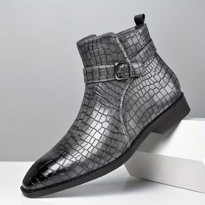 Croc Buckle Dress Boots | Revangiol