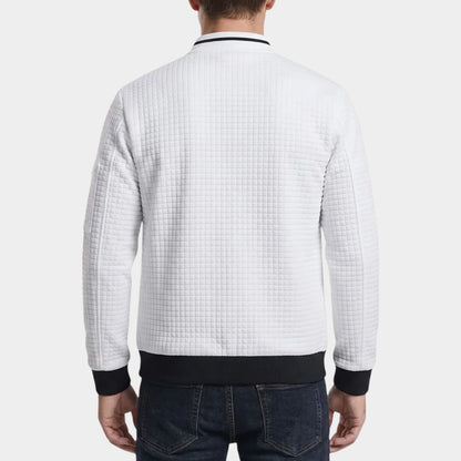 Quilted Zip Knit Cardigan | Revangiol