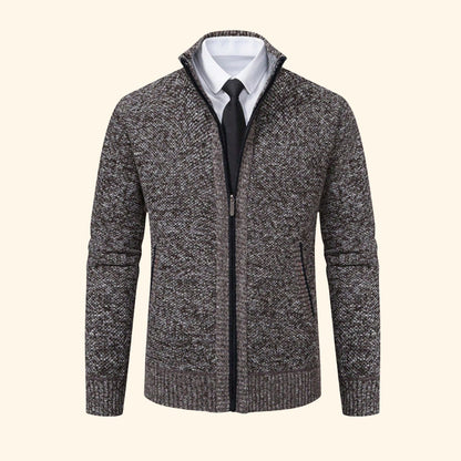 Zip-Up Mock Neck Cardigan | Revangiol