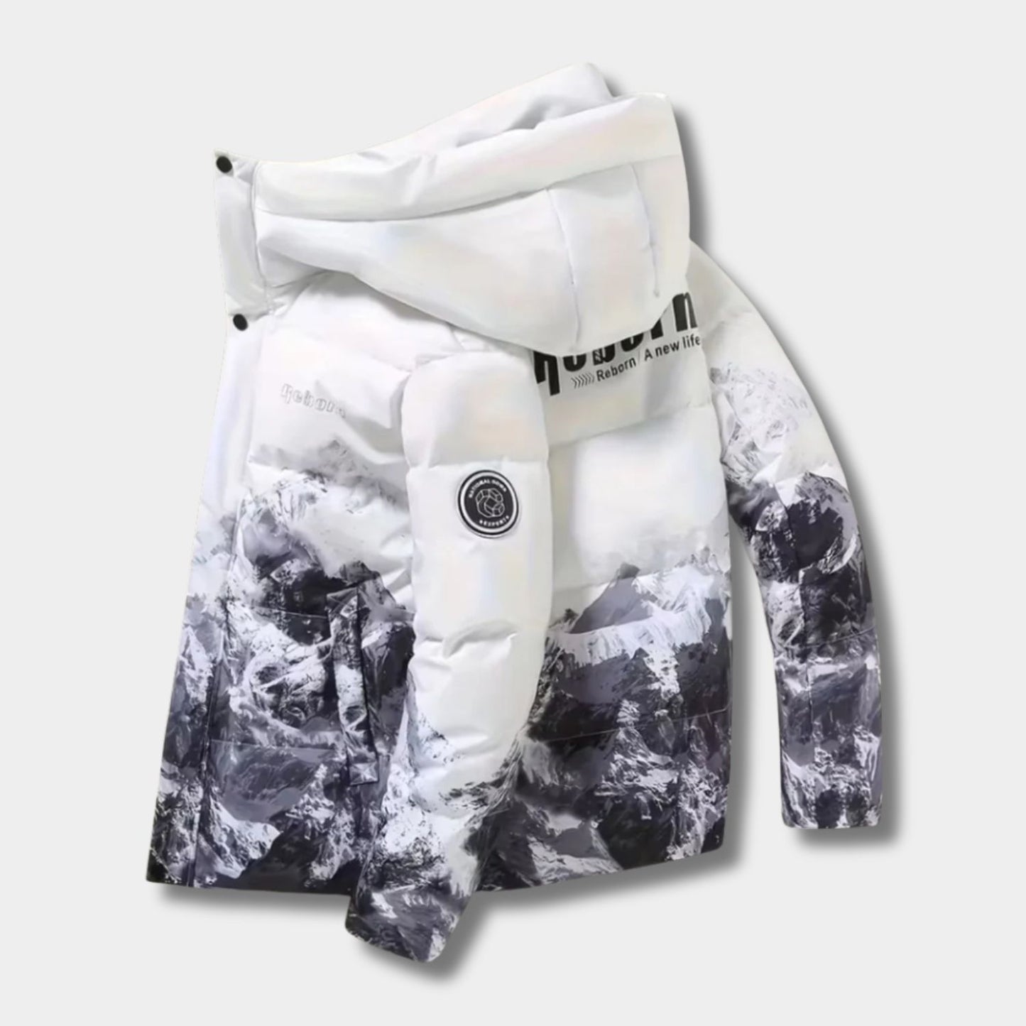 Mountain Print Hooded Ski Jacket | Revangiol