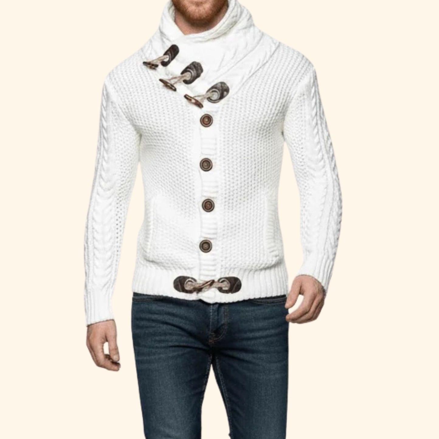 Cable Toggle Knit Cardigan | Revangiol