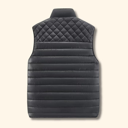 Quilted Stand Collar Puffer Vest | Revangiol