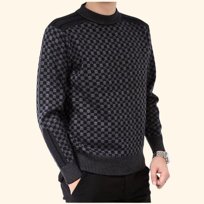 Checkered Knit Sweater | Revangiol