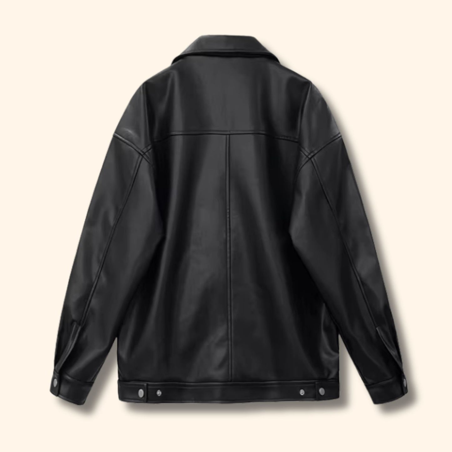 Oversized Retro Leather Jacket | Revangiol