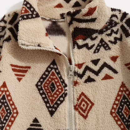 Tribal Print Fleece Jacket | Revangiol