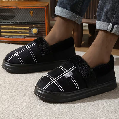 Plaid Fleece Slip-On Slippers | Revangiol