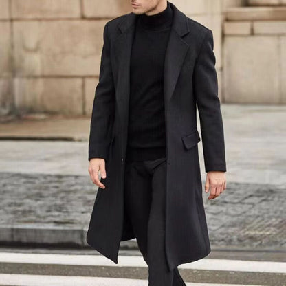 Notched Lapel Wool Over Coat | Revangiol