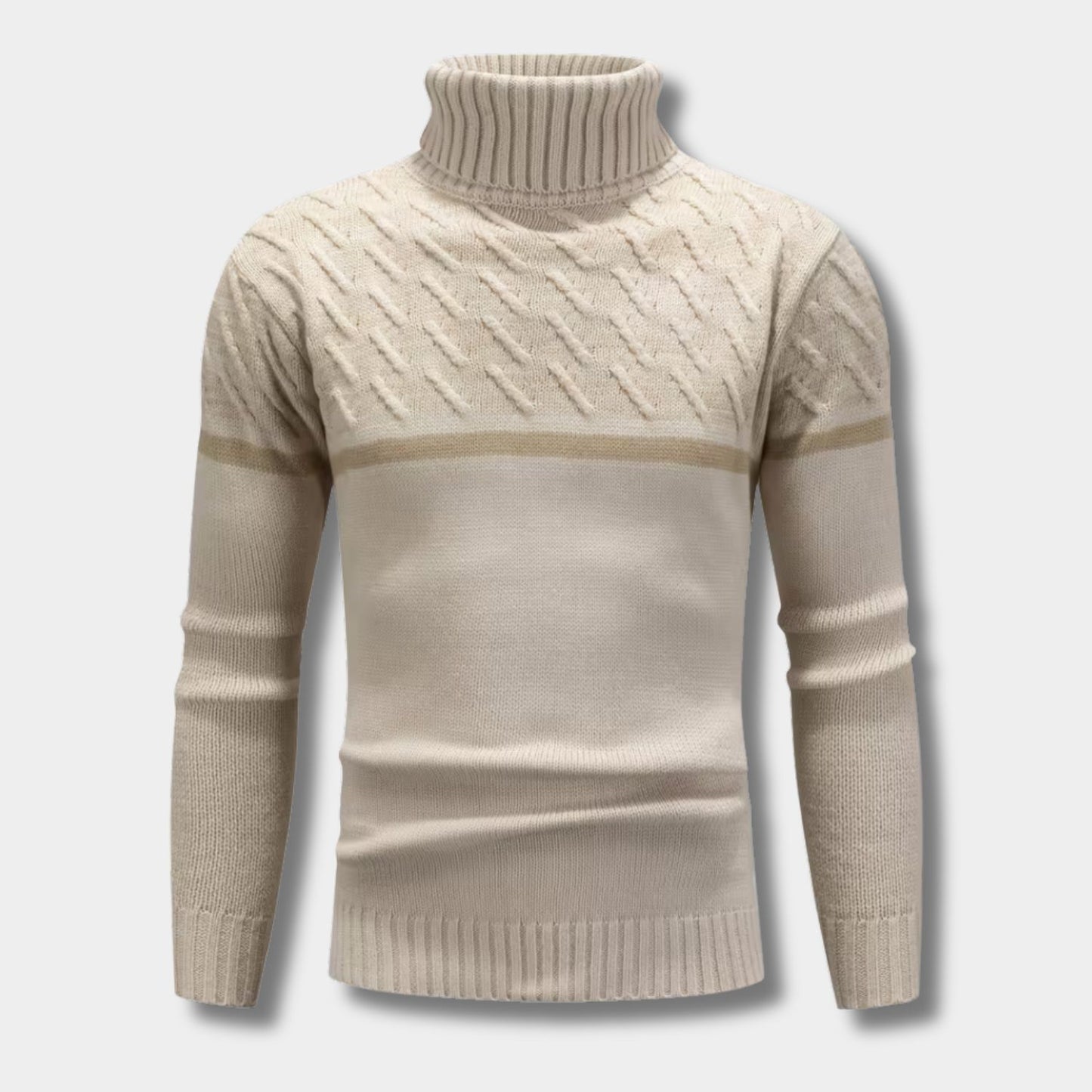 Vintage Textured Patterned Turtleneck | Revangiol