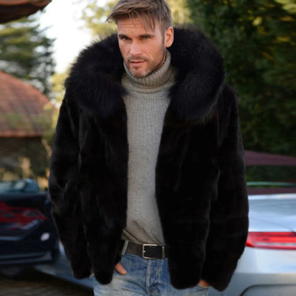 Fur Collar Faux Fur Jacket | Revangiol