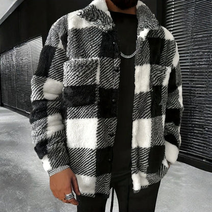 Checked Sherpa Fleece Jacket | Revangiol