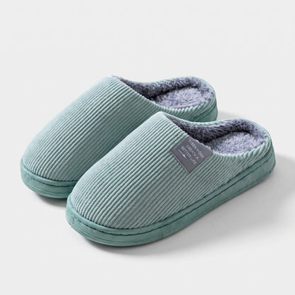 Ribbed Plush House Slippers | Revangiol