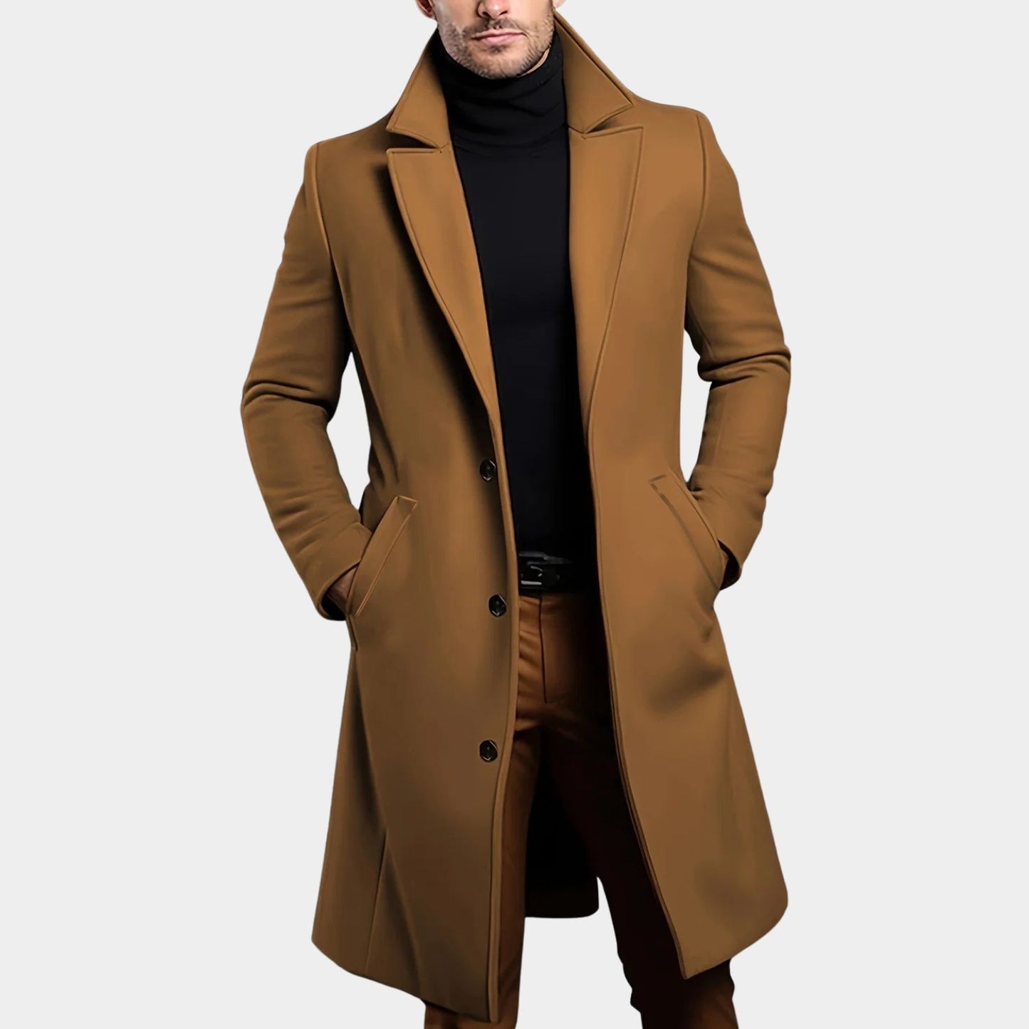 Notched Lapel Button Over Coat | Revangiol