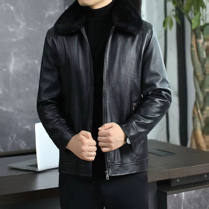Fur Collar Leather Jacket | Revangiol