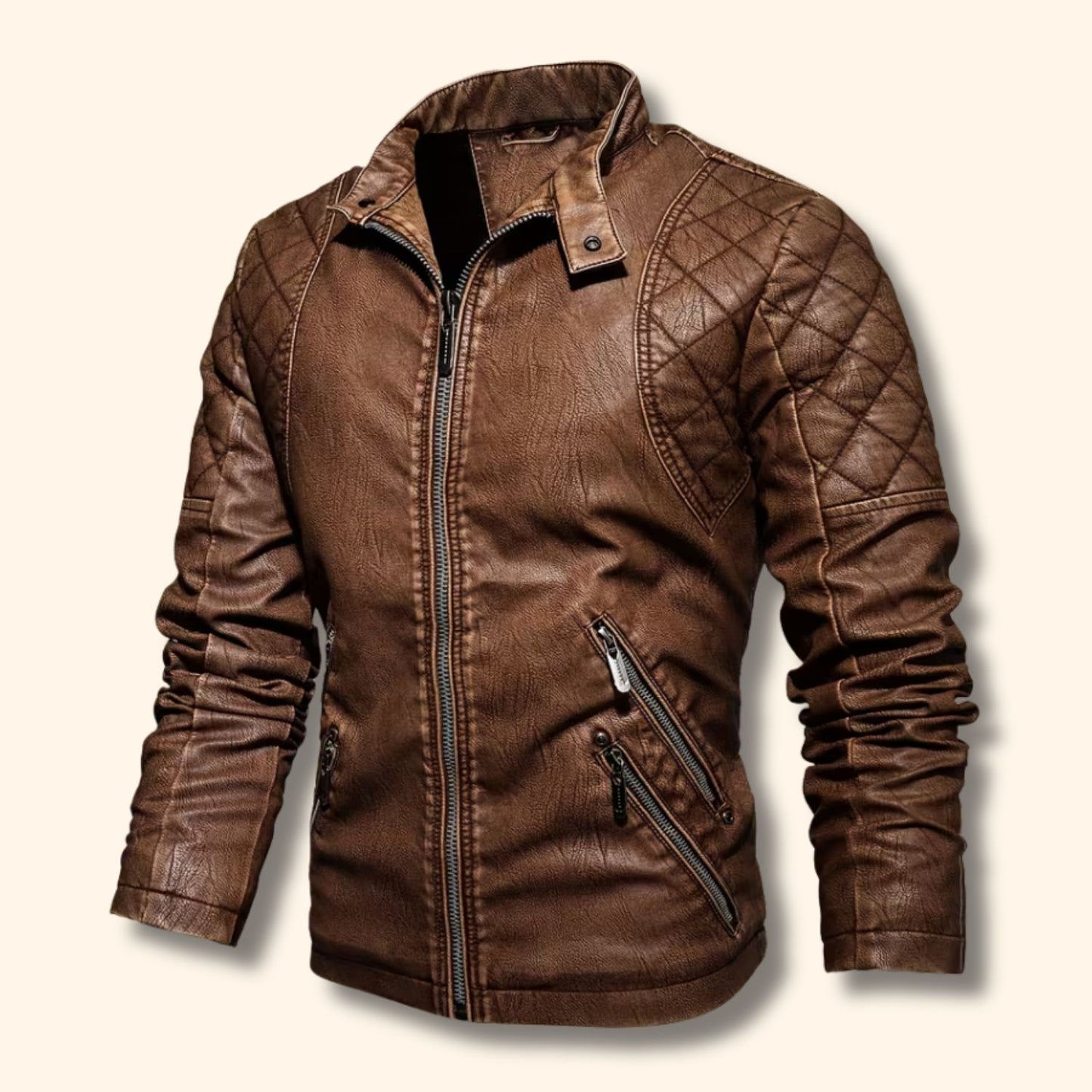 Vintage Quilted Leather Jacket | Revangiol