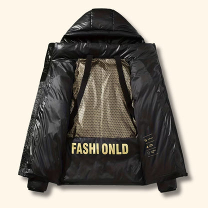 Glossy Hooded Puffer Jacket | Revangiol