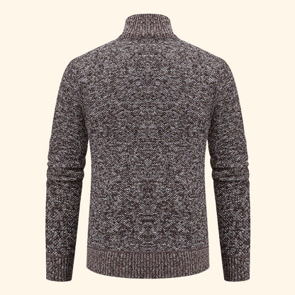 Zip-Up Mock Neck Cardigan | Revangiol