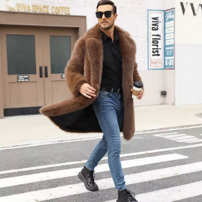 Voluminous Collar Luxury Fur Coat | Revangiol