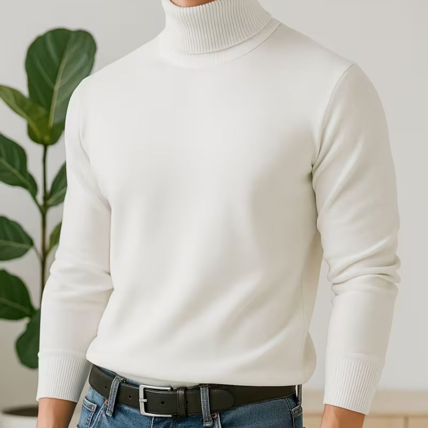 Solid High Neck Turtleneck | Revangiol