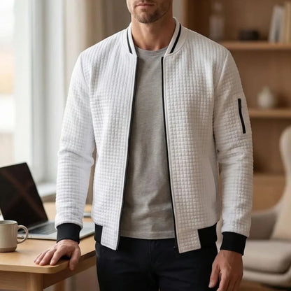 Quilted Zip Knit Cardigan | Revangiol