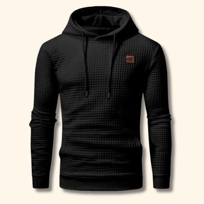 Textured Jacquard Pullover Hoodie | Revangiol