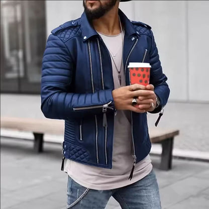 Quilted Biker Leather Jacket | Revangiol