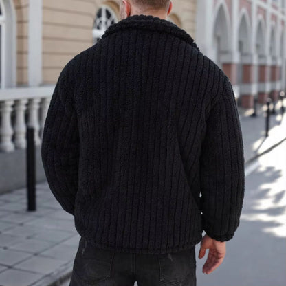 Lapel Button Fleece Jacket | Revangiol