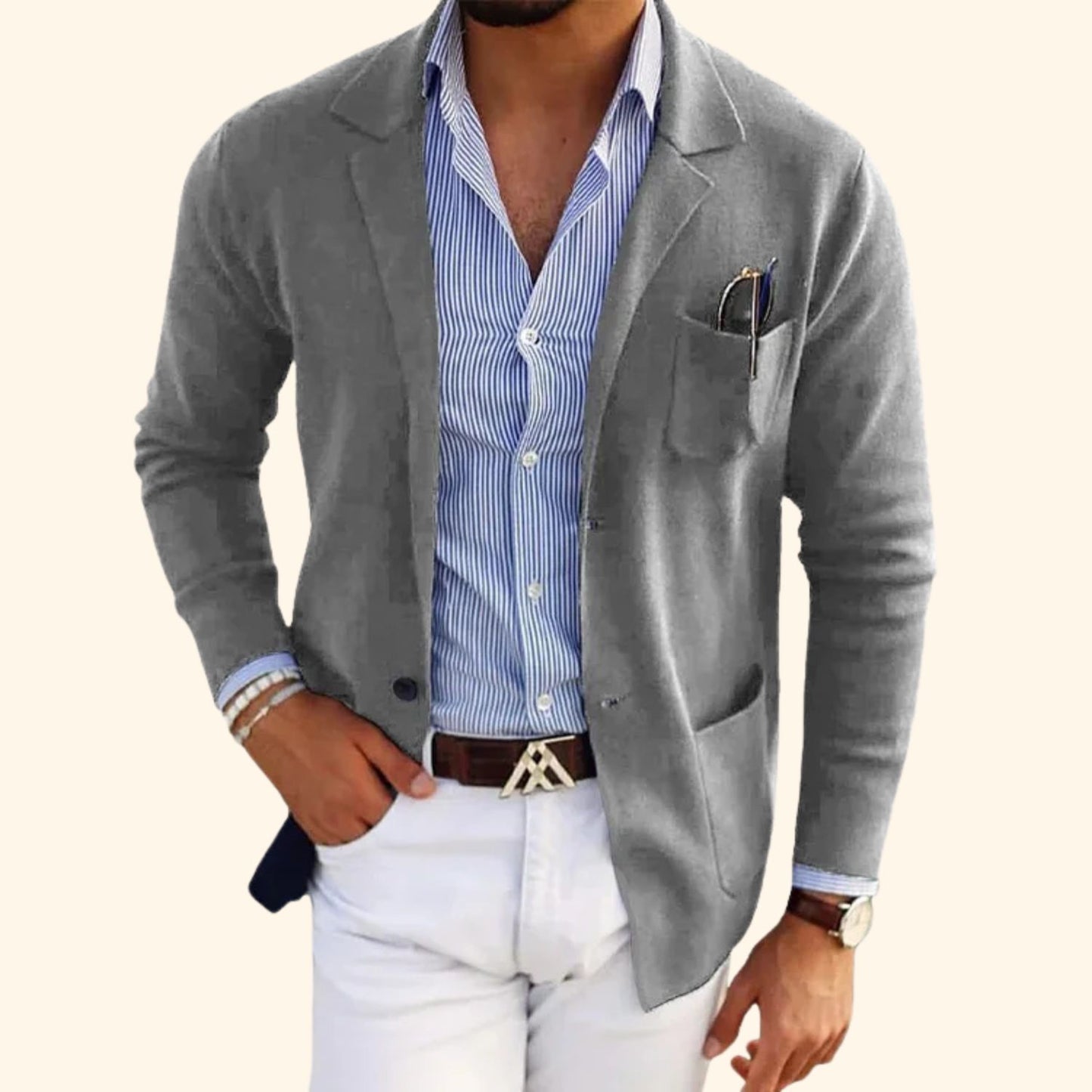 Tailored Lapel Knit Cardigan | Revangiol