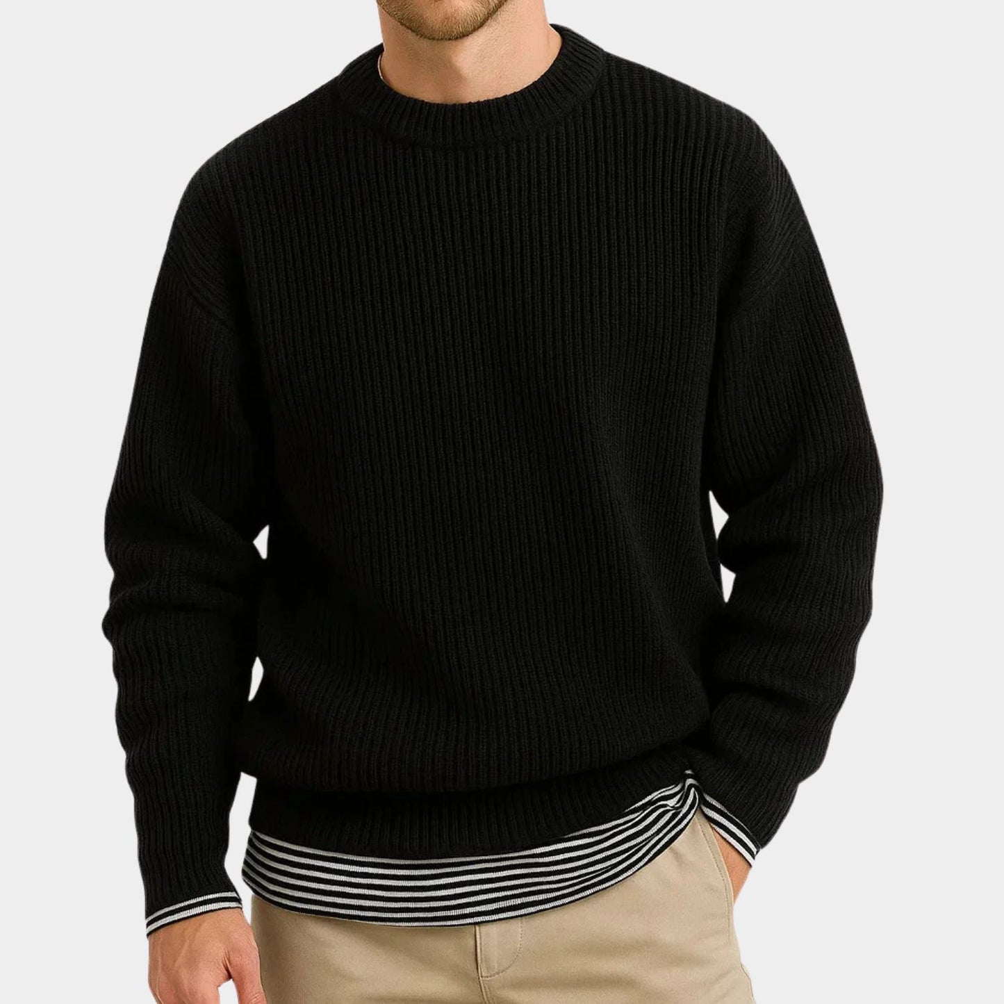 Oversized Ribbed Knit Sweater | Revangiol