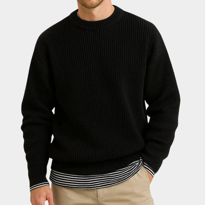 Oversized Ribbed Knit Sweater | Revangiol
